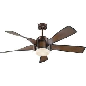 Kichler 52-in Mediterranean Walnut Ceiling Fan with Light (5-Blade), Open Box